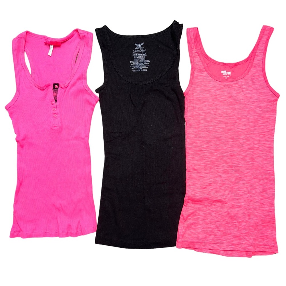 EUC 3 Black & Pink Tank Tops Bundle